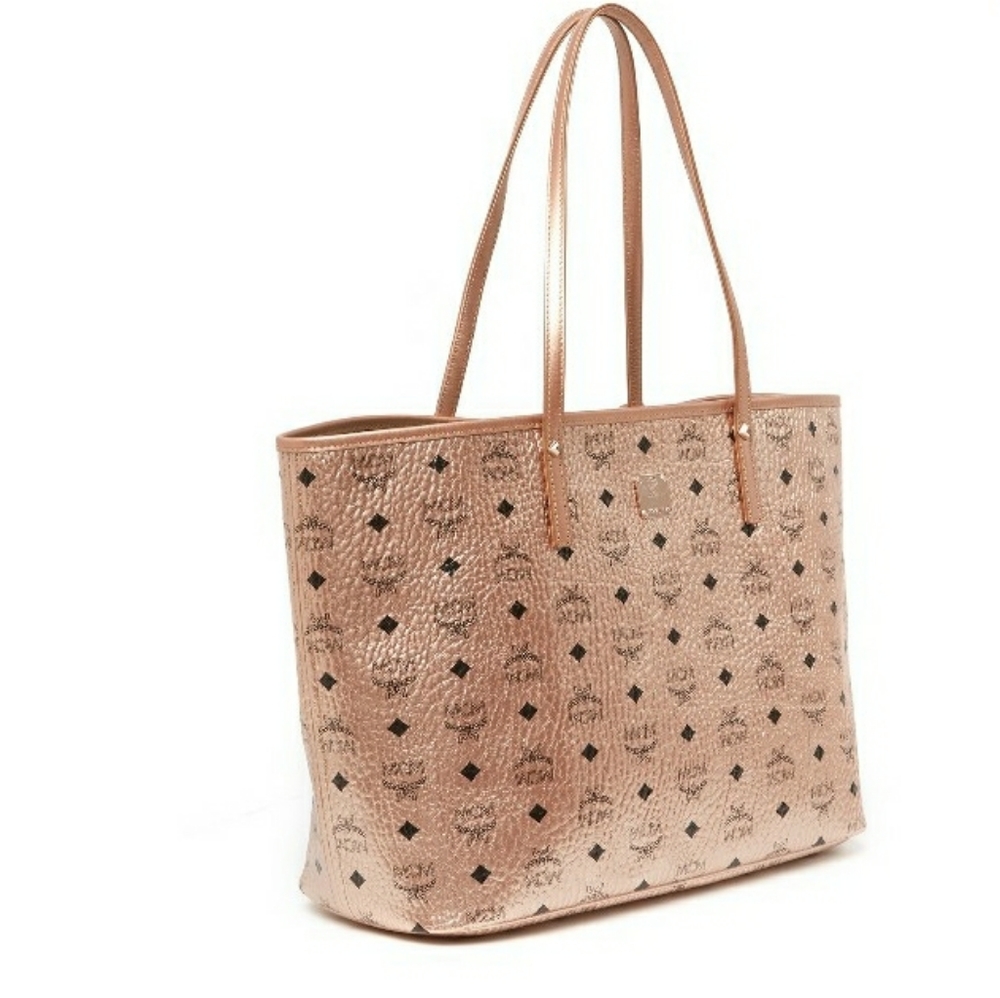 MCM Champagne Gold Reversable Tote W/ Wallet Pouch - Picture 7 of 11